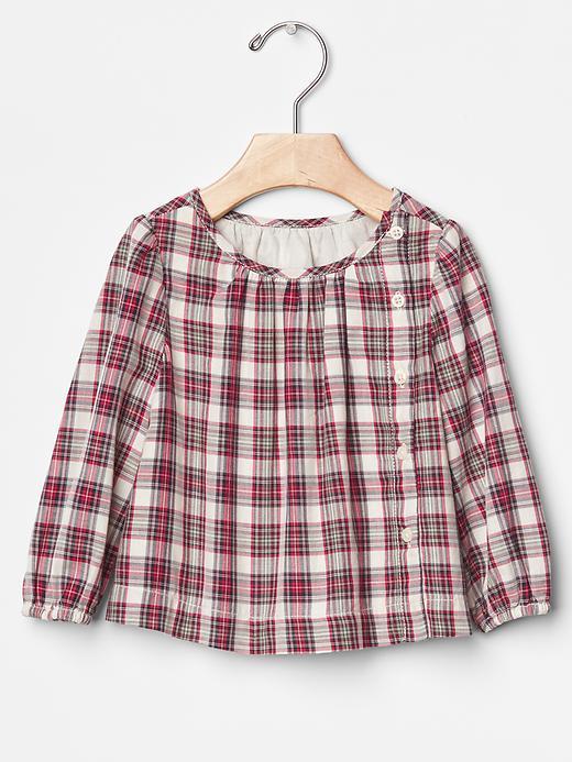 Gap Asymmetrical Plaid Top - Sloe Gin