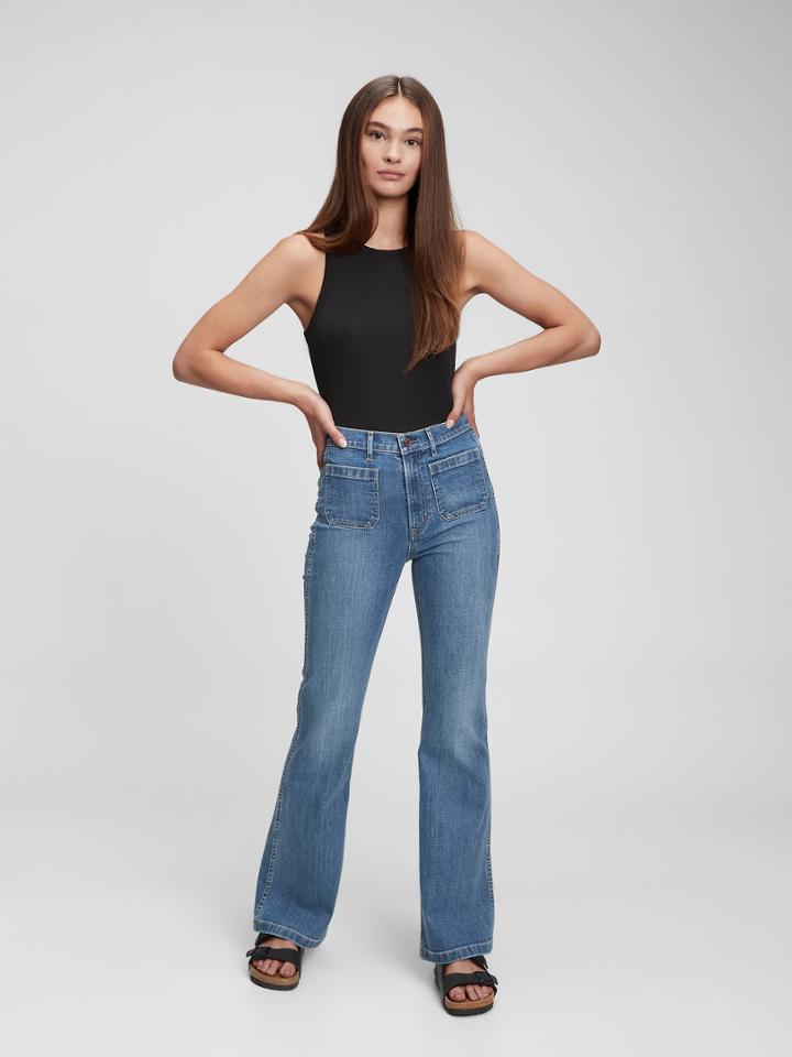 '70s Flare Jeans With Washwell