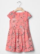Gap Floral Fit & Flare Dress - Coral Reef