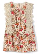 Gap Lace Trim Floral Dress - Floral Print