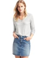 Gap Soft Open V Neck Sweater - Heather Grey