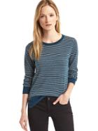 Gap Women Merino Wool Stripe Sweater - Teal Stripe