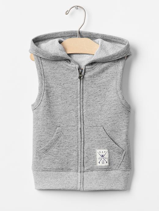 Gap Sleeveless Marled Zip Hoodie - Gray Heather