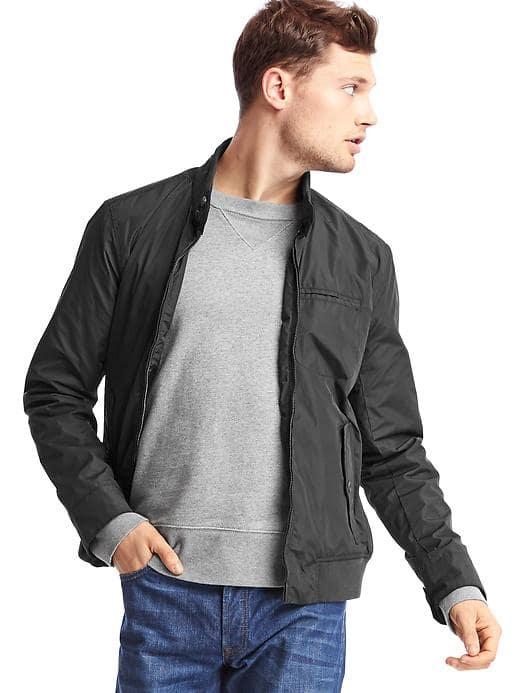 Gap Lightweight Harrington Jacket - True Black