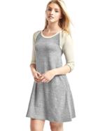 Gap Softspun Knit Raglan T Shirt Dress - Grey Marl