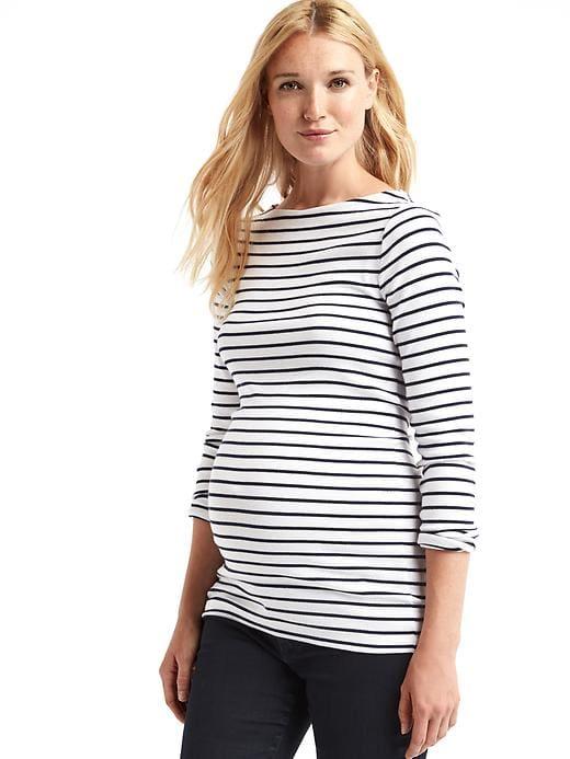 Gap Women Modern Stripe Boatneck Tee - Dark Night