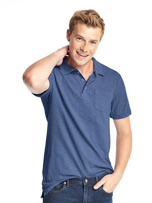 Gap Men Slub Jersey Polo - Tapestry Navy