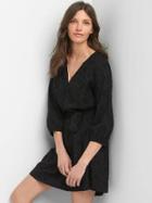Gap Floral Embroidery Tie Belt Cover Up - True Black