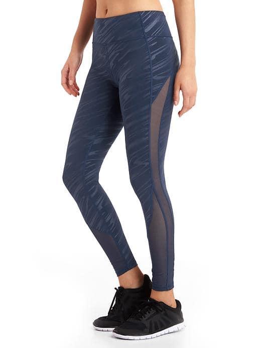 Gap Women Gapfit Blackout Gfast High Rise Mesh Leggings - Liquid Hi Shine Navy