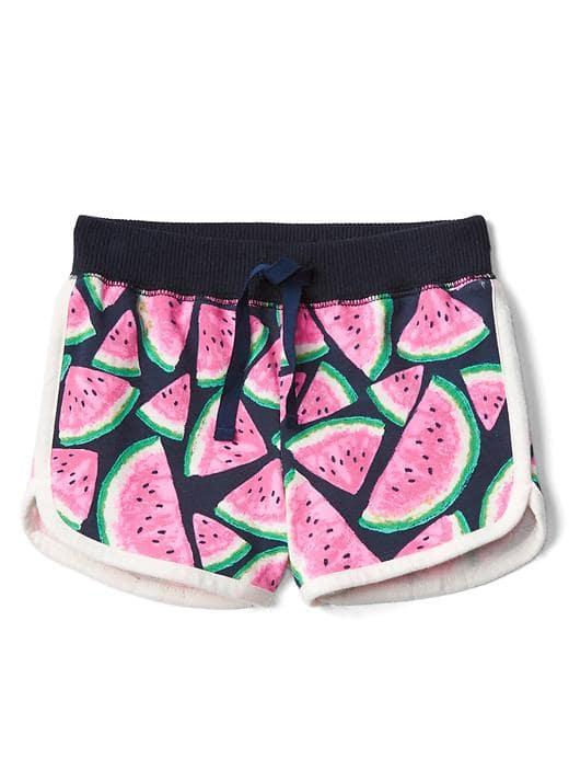 Gap Print Terry Dolphin Shorts - Watermelon