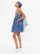 Denim Smocked Mini Dress