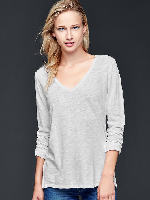 Gap Vintage Relaxed V Neck Tee - White