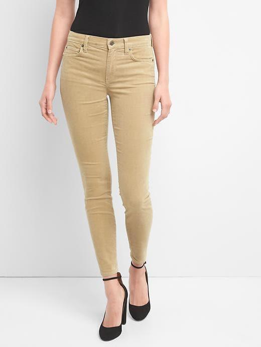 Gap Women Mid Rise True Skinny Cords - Iconic Khaki