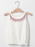 Gap Embroidered Tie Tank - New Off White