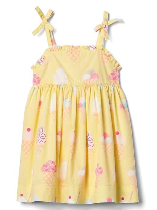 Gap Ice Cream Bow Dress - Yellow
