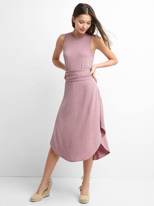 Gap Women Wrap Belt Midi Dress - Elle Pink
