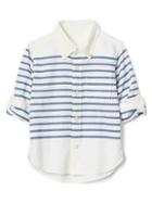 Gap Stripe Oxford Convertible Shirt - New Off White