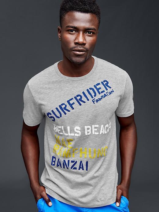 Gap Men Surfrider Stencil Graphic T Shirt - Heather Grey