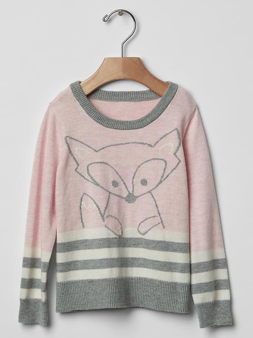 Gap Intarsia Fox Sweater - Hthr Talc B1029