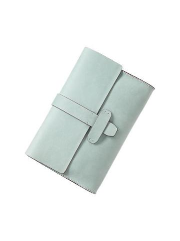 Gap Leather Flap Clutch - Soothing Sea