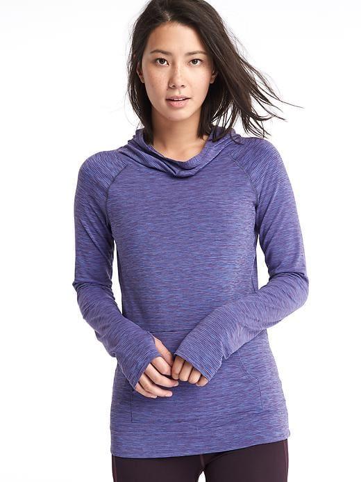 Gap Women Gapfit Breathe Spacedye Pullover Hoodie - Midnight Purple