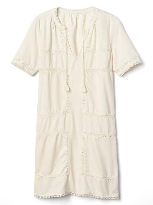 Gap Women Lace Tassel Shift Dress - Snow Cap