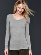 Gap Maximum Heat U Neck Top - Heather Grey