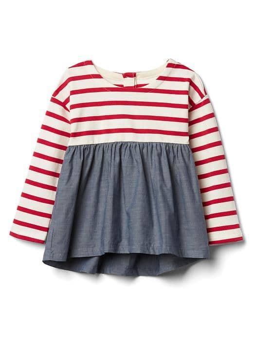 Gap Mix Fabric Swing Top - Red Stripe