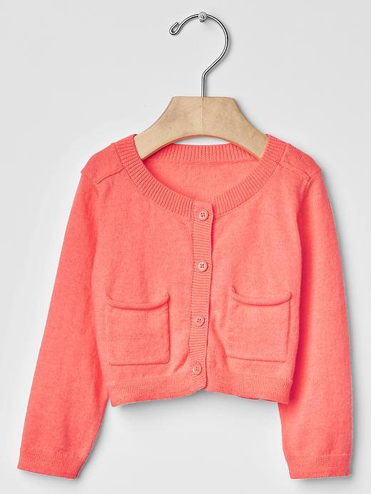 Gap Pocket Cardigan - Neon Coral