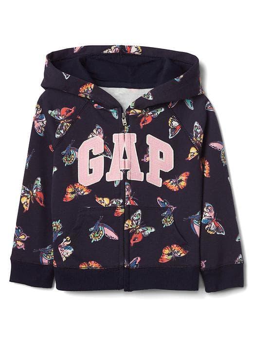 Gap Butterfly Logo Raglan Zip Hoodie - Butterfly Wing