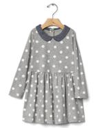 Gap Chambray Collar Fit & Flare Dress - Gray Dot