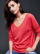 Gap Long Sleeve Lace Trim Top - Rose Bush