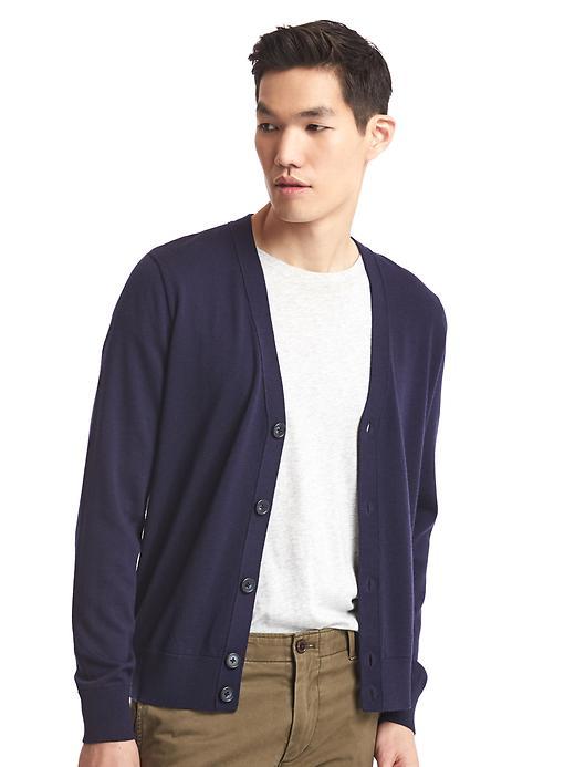 Gap Men Merino Wool Cardigan - Navy