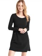 Gap Women A Line Zip Long Sleeve Dress - True Black