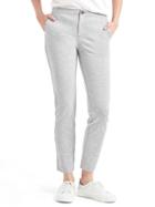 Gap Women Double Knit Girlfriend Pant - Light Heather Gray
