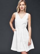 Gap Women Linen Fit & Flare Dress - White