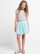 Gap Shimmer Tulle Cap Dress - Aqua