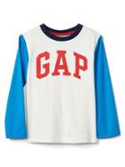 Gap Colorblock Logo Long Sleeve Tee - New Off White