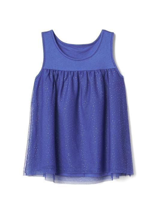 Gap Sparkle Tulle Tank - Blue Lagoon