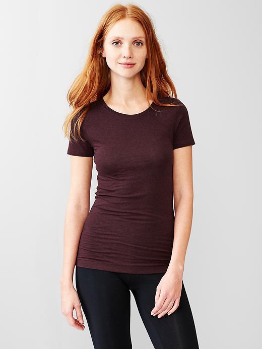 Gap Women Pure Body Short Sleeve Tee - Burgundy Heather