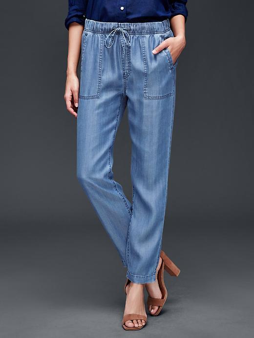 Gap Women 1969 Tencel Denim Joggers - Medium Indigo