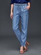 Gap Women 1969 Tencel Denim Joggers - Medium Indigo