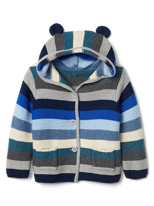 Gap Stripe Bear Garter Sweater - Blue Stripe