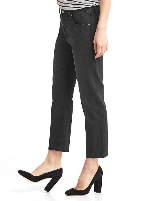 Gap Women Mid Rise Vintage Straight Jeans - Black