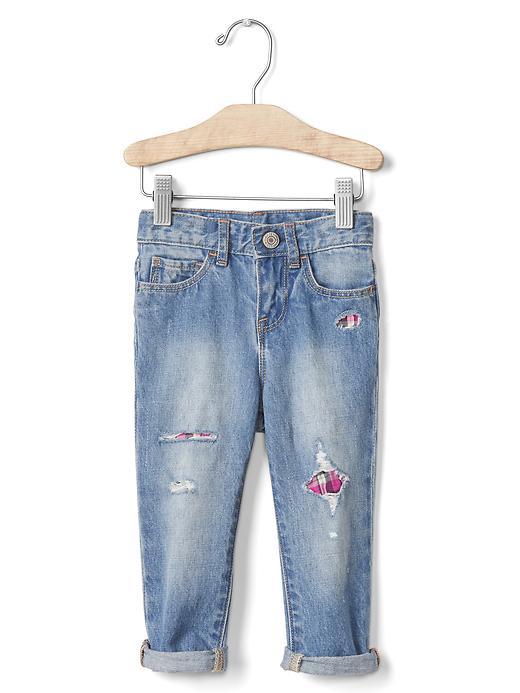 Gap 1969 Denim Girlfriend Jeans - Patch And Repair