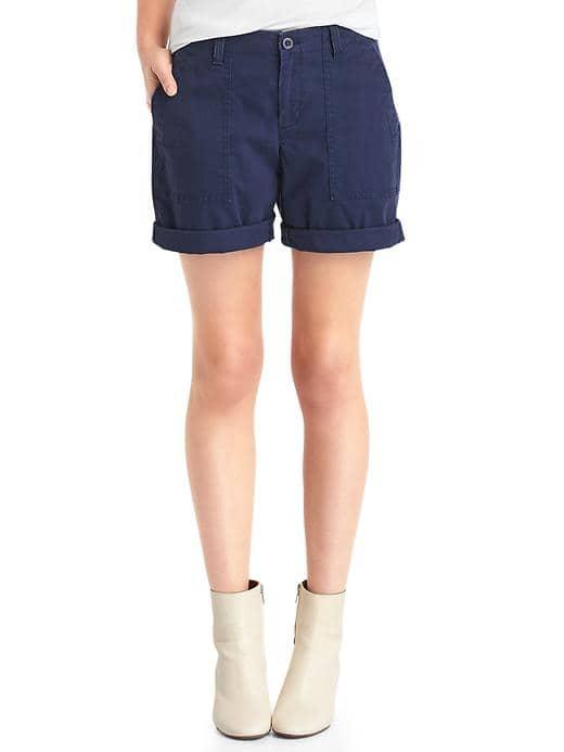 Gap Women Girlfriend Rolled Utility Shorts - Dark Night