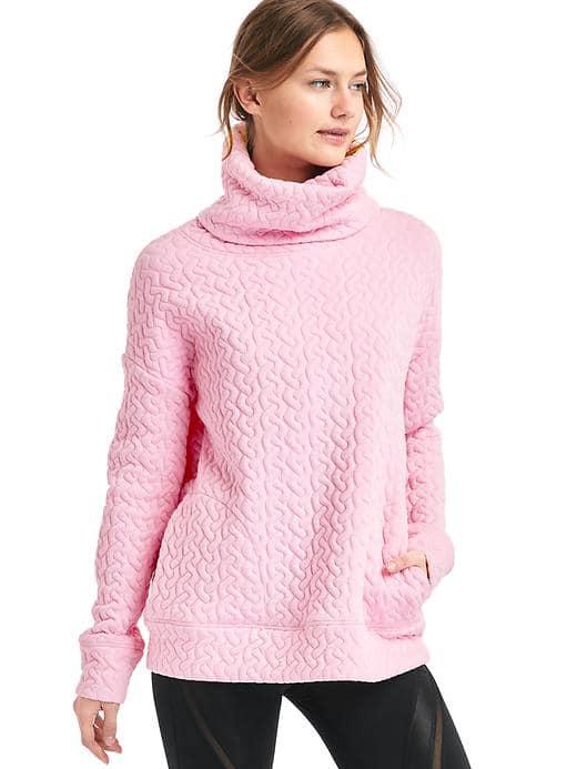 Gap Women Jacquard Funnel Neck Pullover - Light Sugar Plum