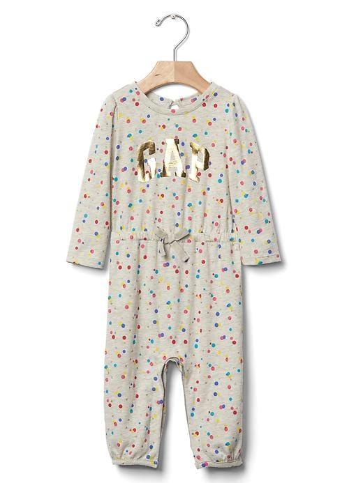 Gap Shiny Logo Dotty One Piece - Gray Heather