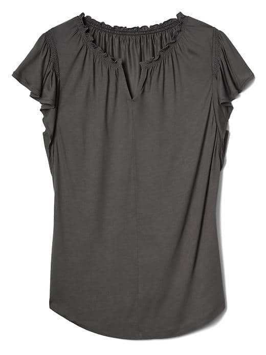 Gap Women Smocked Flutter Top - Pavement