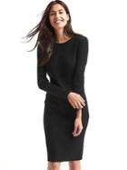 Gap Women Ribbed Long Sleeve Dress - True Black